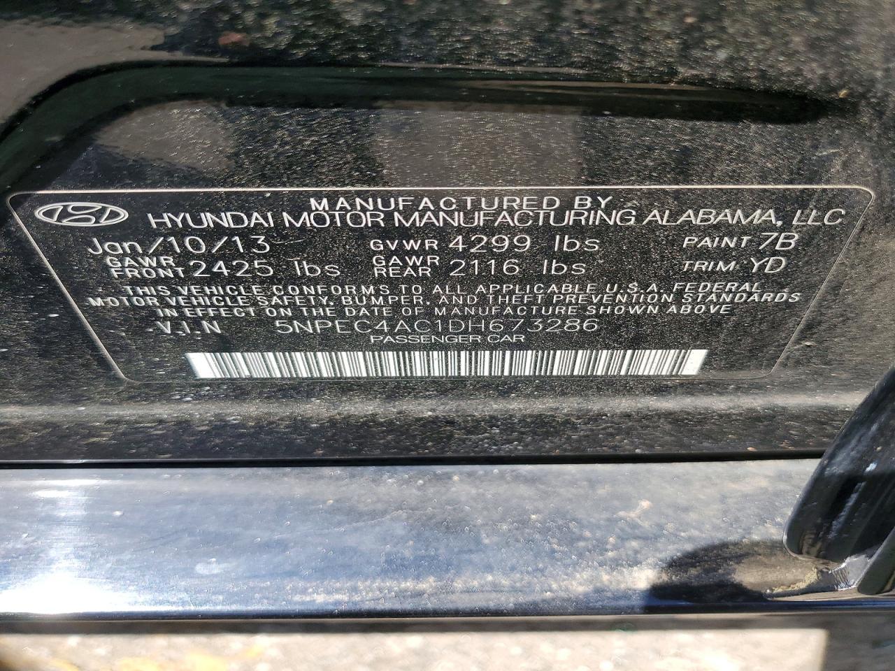 2013 HYUNDAI SONATA EF photo 34