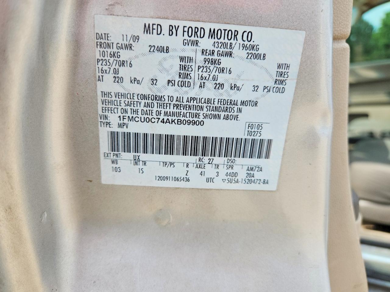2010 FORD ESCAPE XLS photo 25