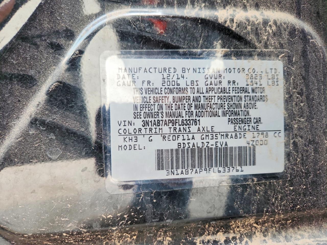2015 NISSAN SENTRA SV photo 34