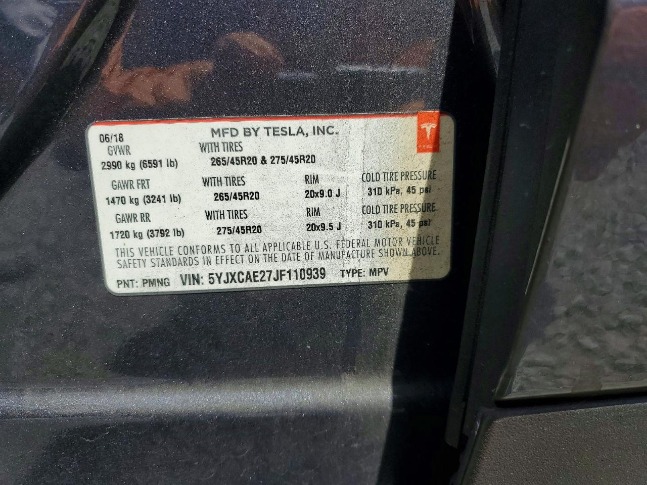 2018 TESLA MODEL X photo 12