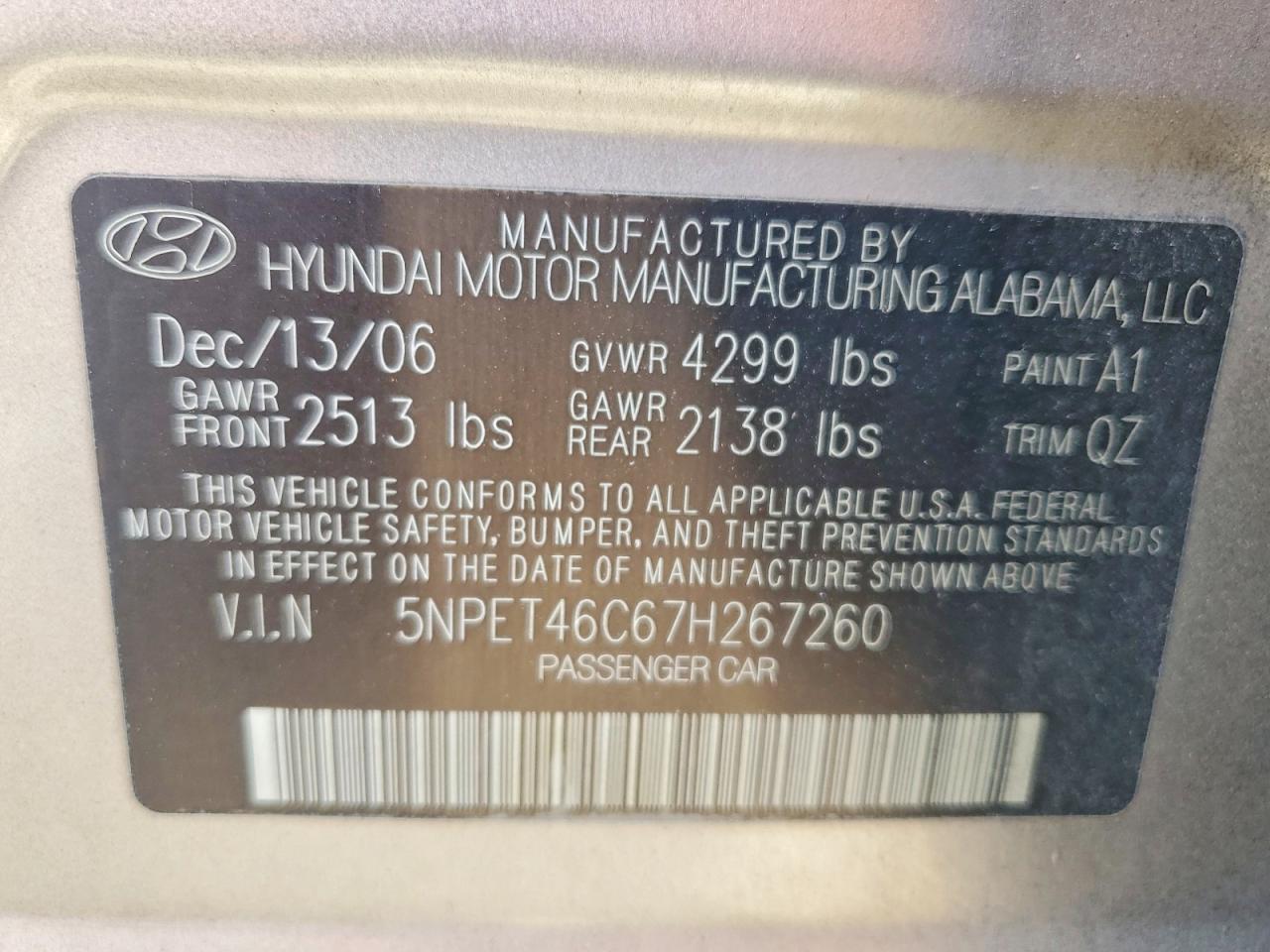 2007 HYUNDAI SONATA GLS photo 23
