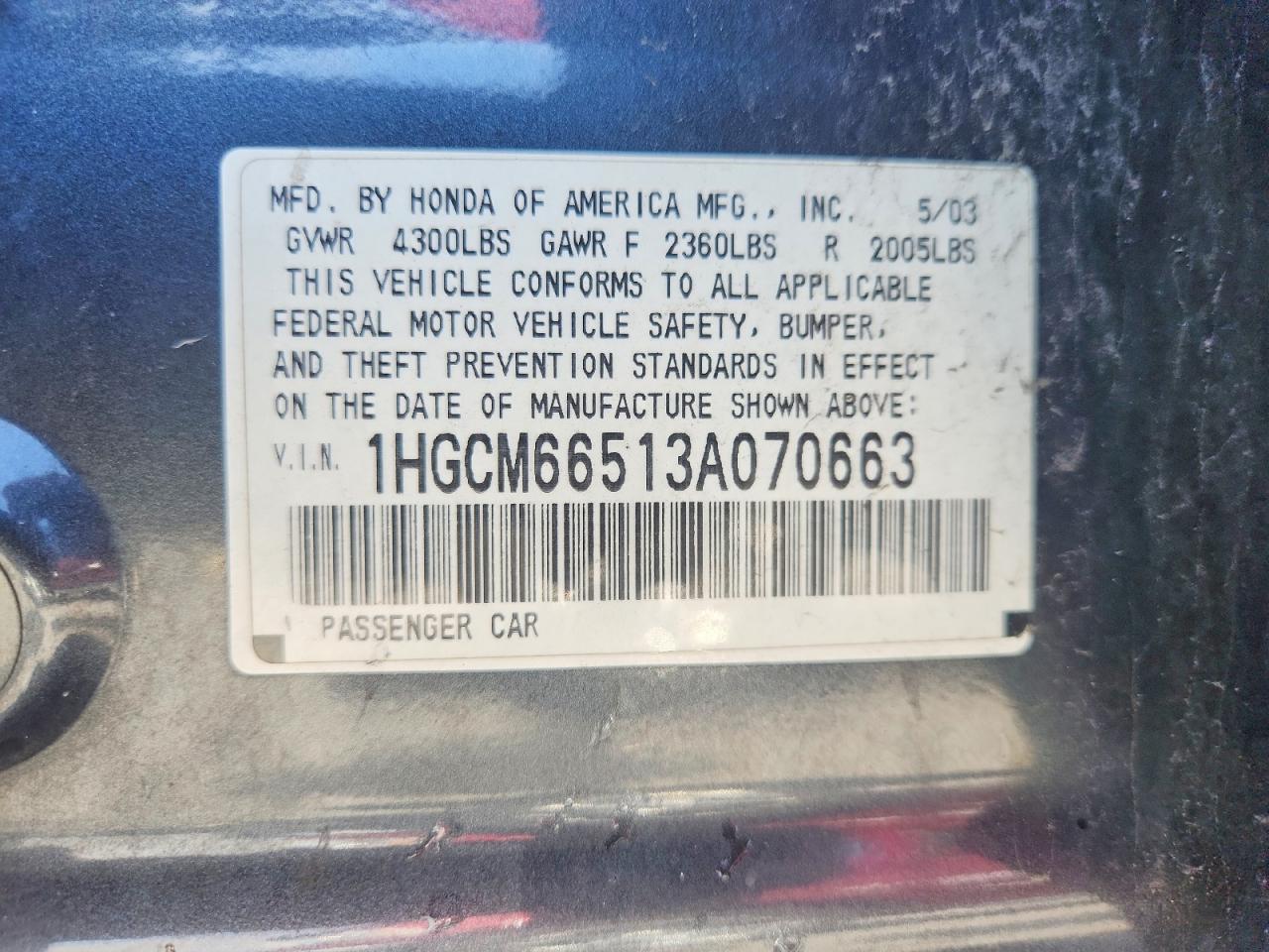 2003 HONDA ACCORD EX photo 34