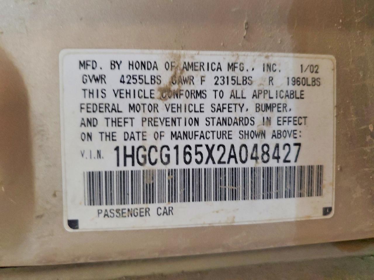 2002 HONDA ACCORD EX photo 34