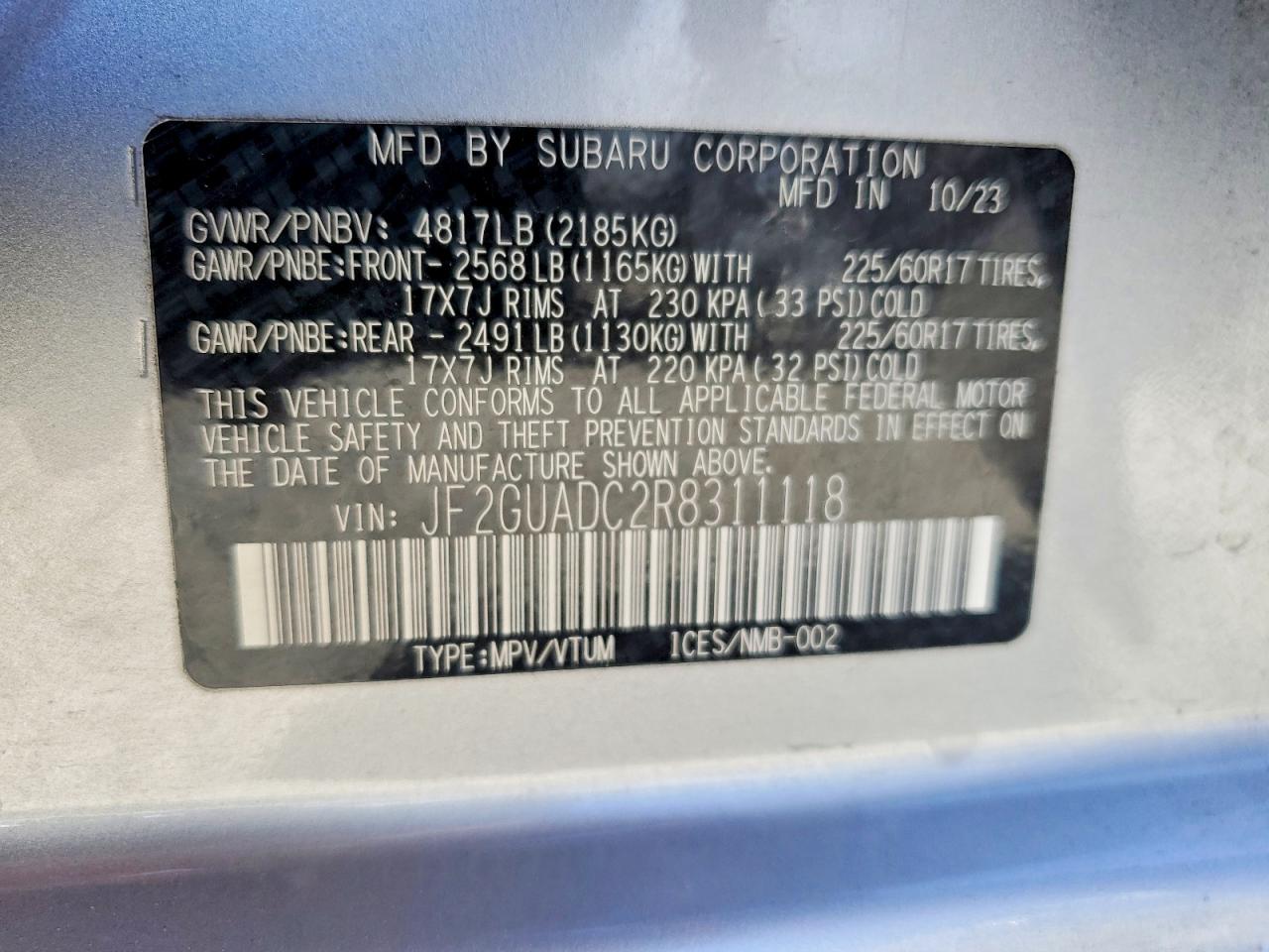 2024 SUBARU CROSSTREK PREMIUM photo 40