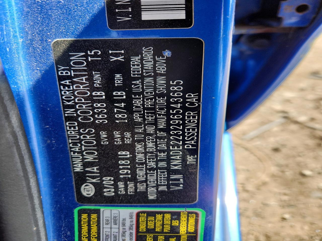 2009 KIA RIO BASE photo 23