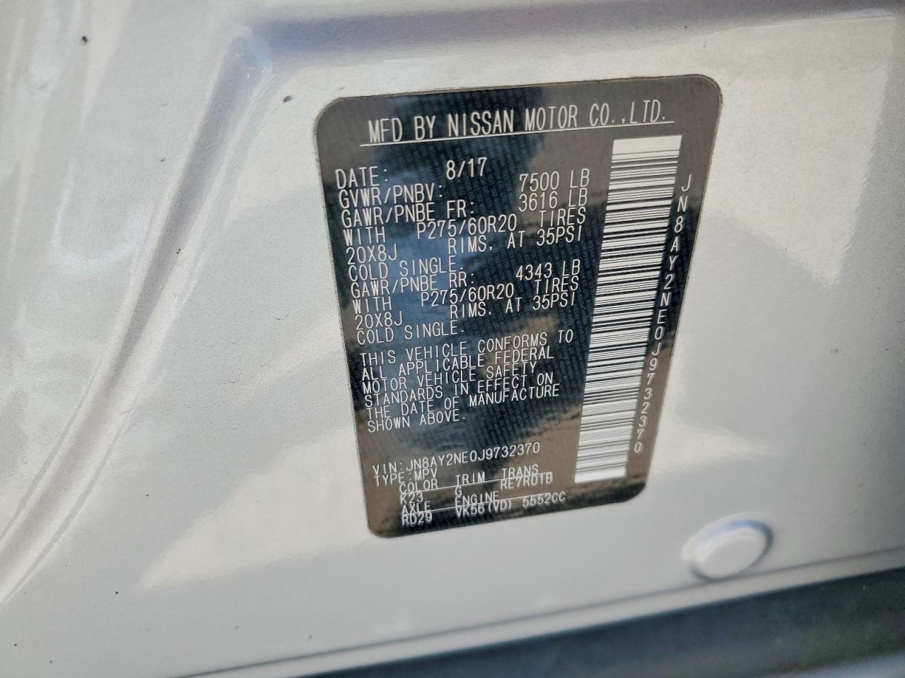 2018 NISSAN ARMADA PLATINUM photo 34