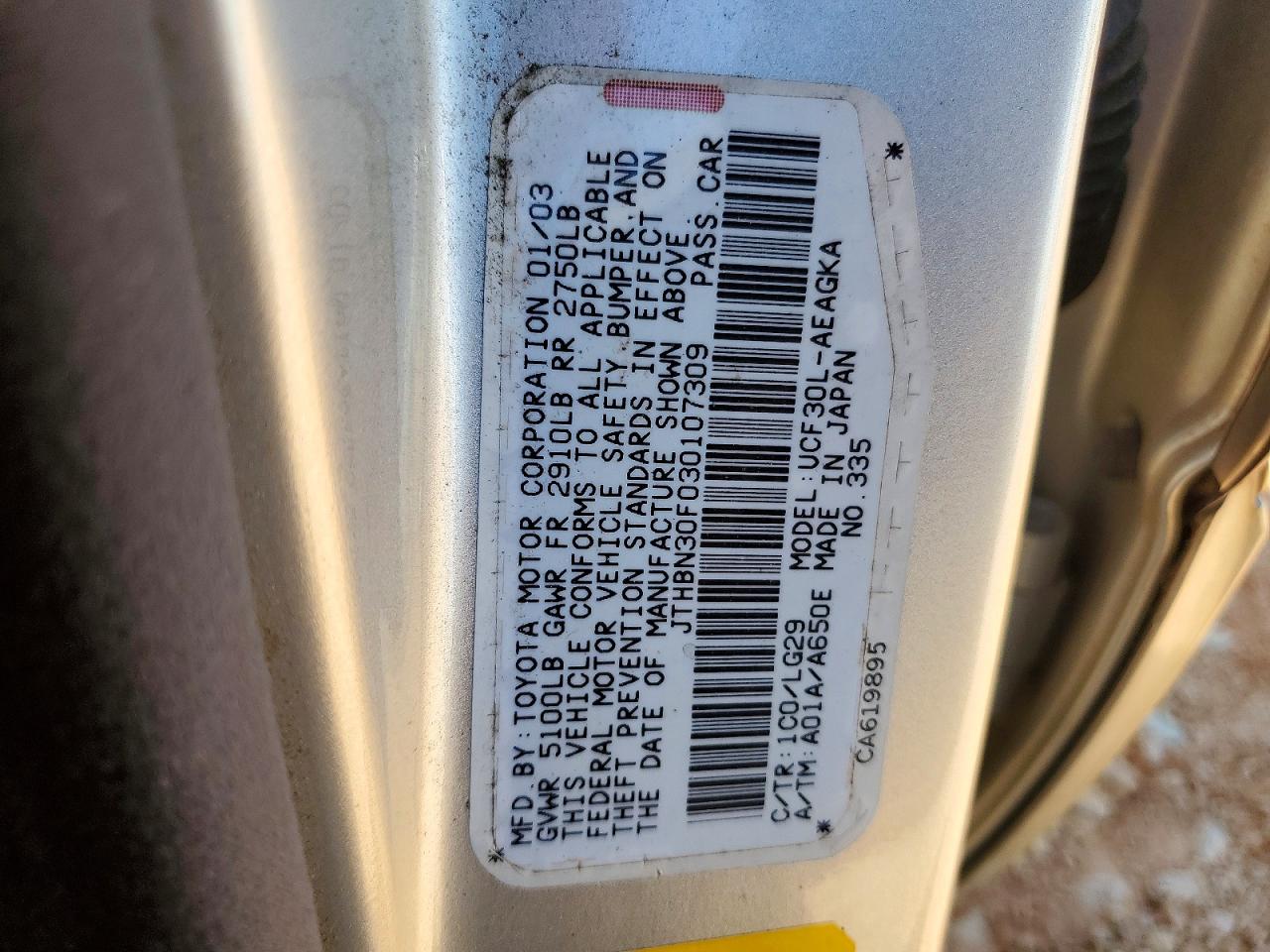 2003 LEXUS LS 430 photo 12
