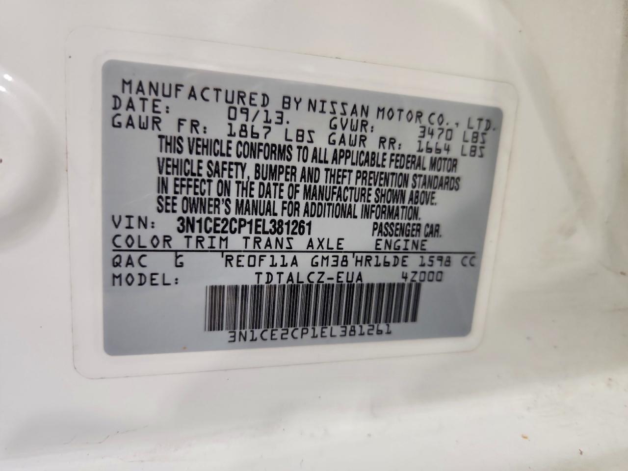 2014 NISSAN VERSA NOTE S PLUS photo 23