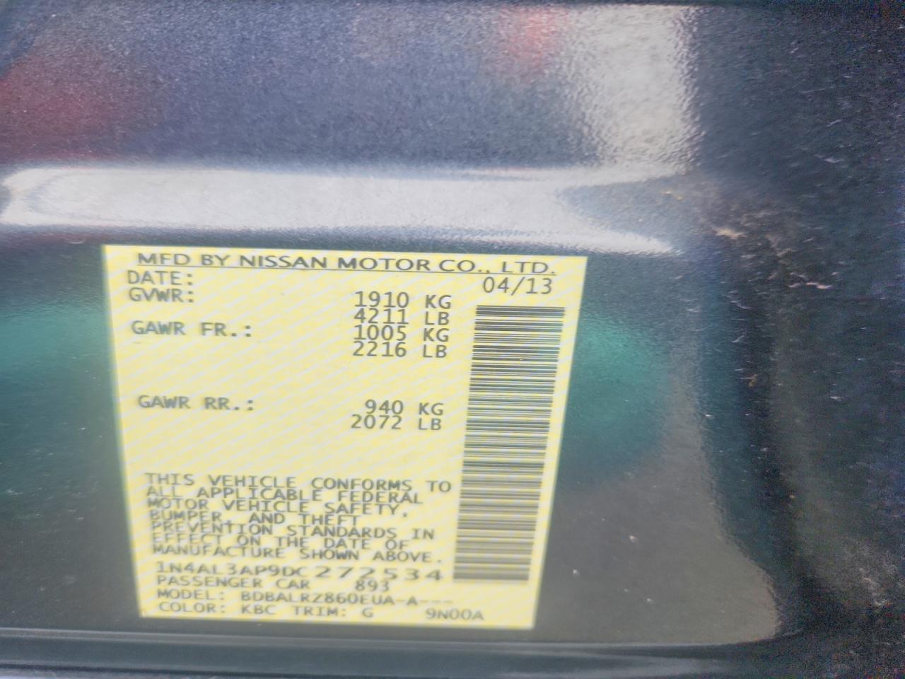 2013 NISSAN ALTIMA 2.5 photo 12
