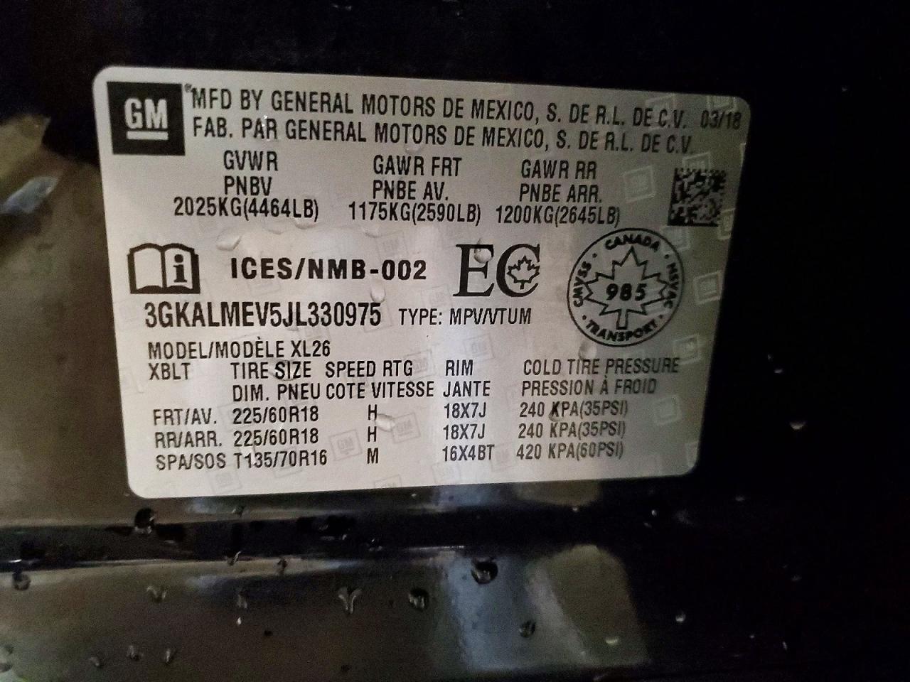 2018 GMC TERRAIN SLE photo 37