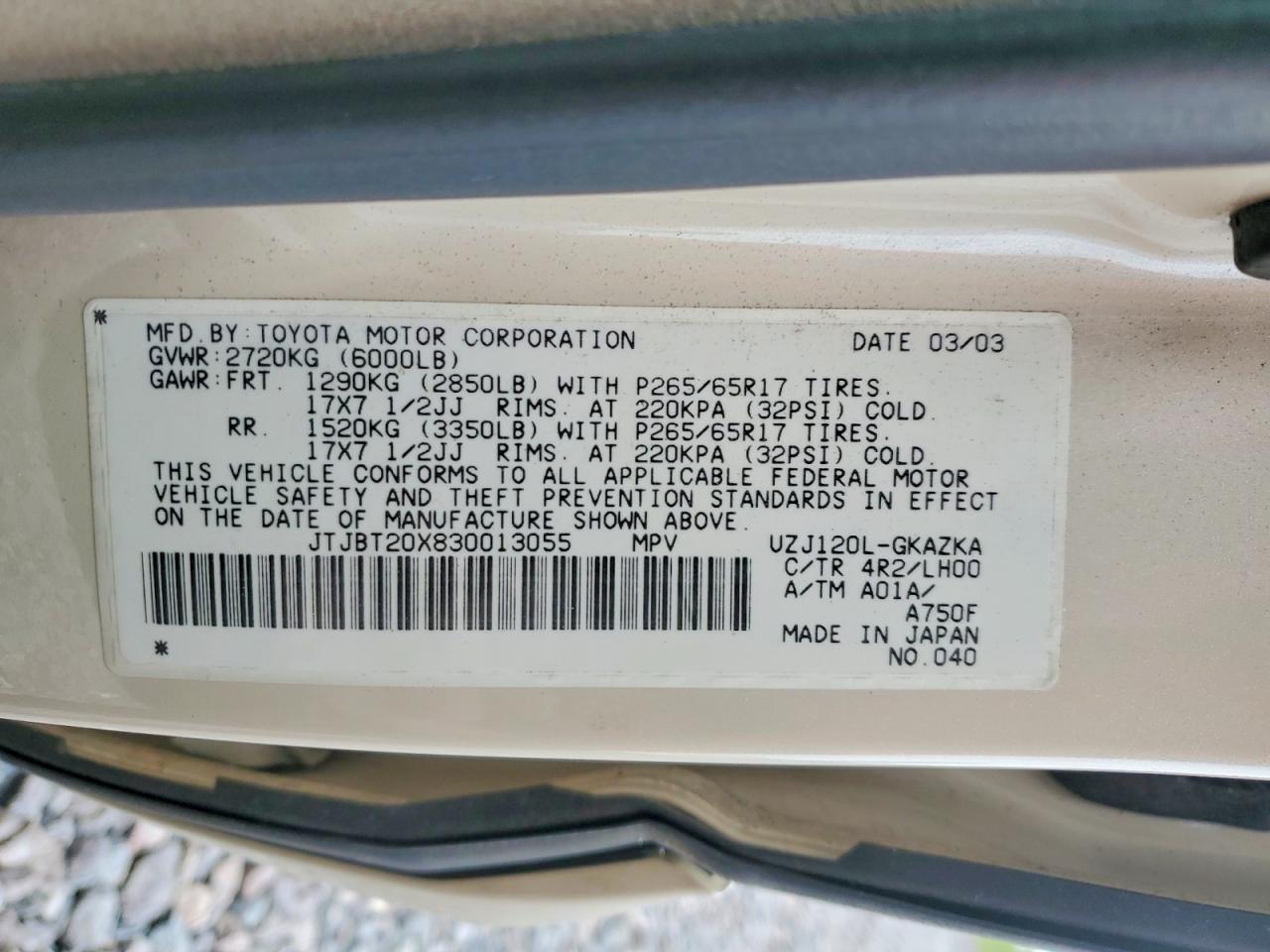 2003 LEXUS GX 470 photo 37