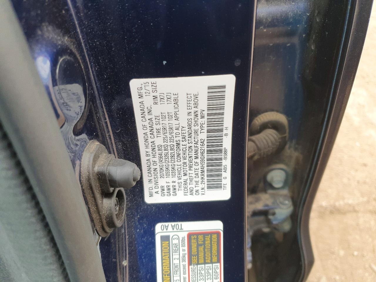 2016 HONDA CR-V EX photo 23
