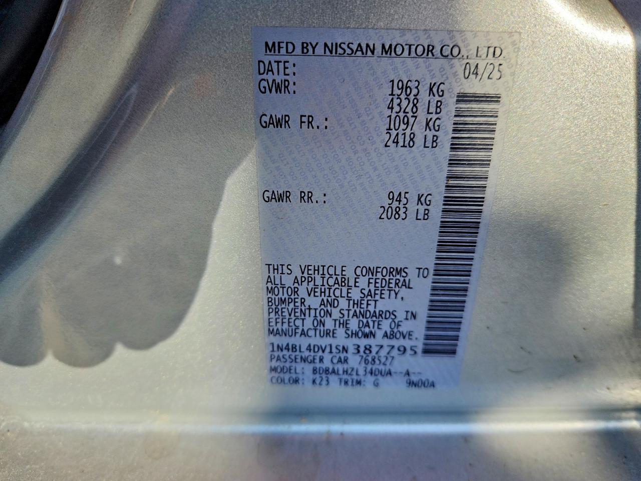 2025 NISSAN ALTIMA SV photo 34