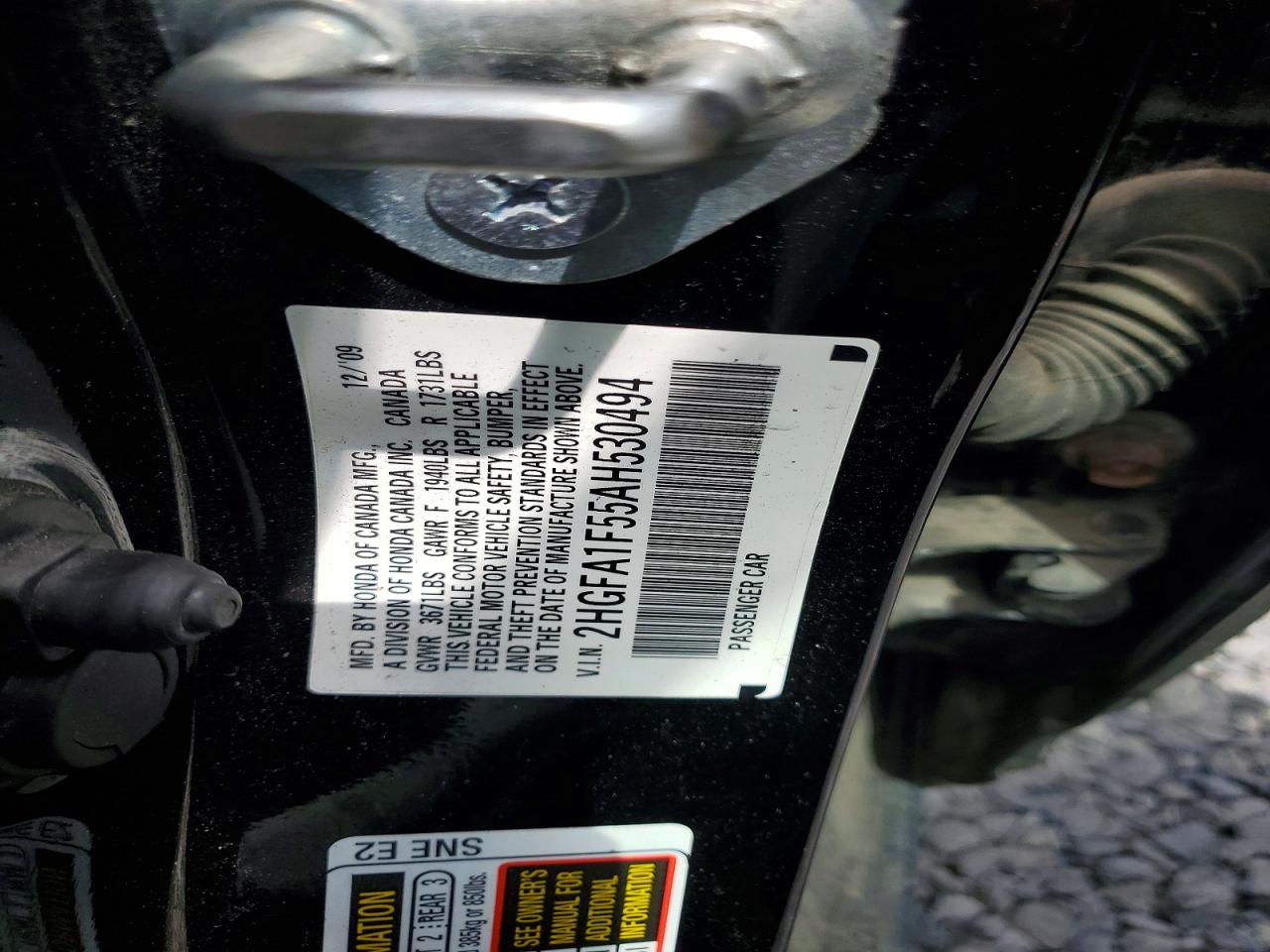 2010 HONDA CIVIC LX photo 12