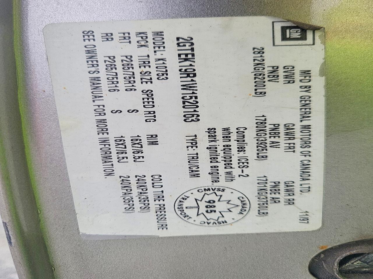 1998 GMC SIERRA K1500 photo 23