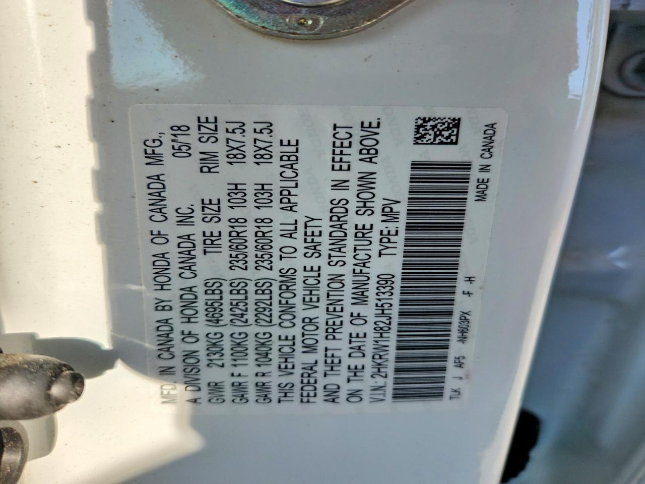 2018 HONDA CR-V EXL photo 37