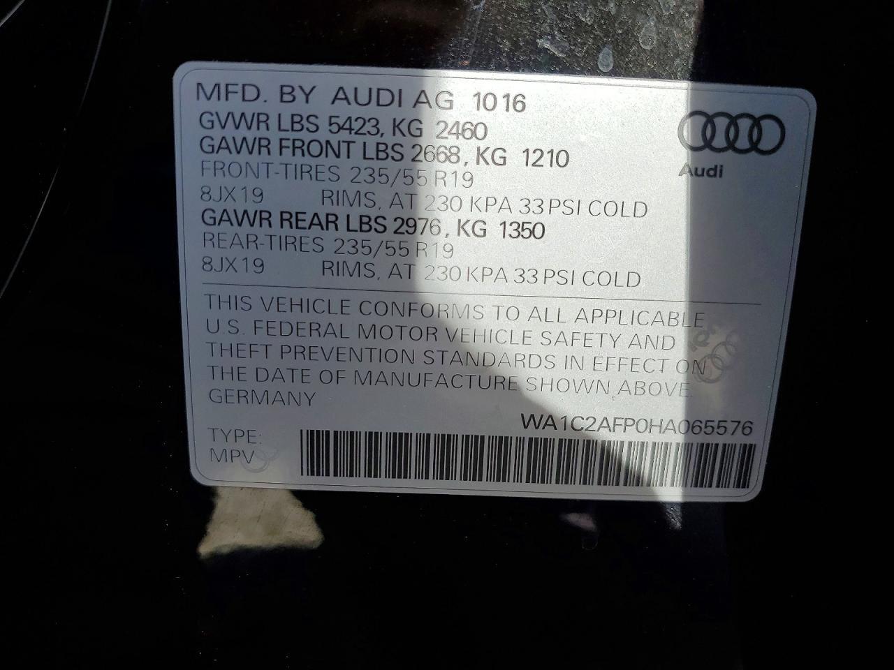 2017 AUDI Q5 PREMIUM photo 37