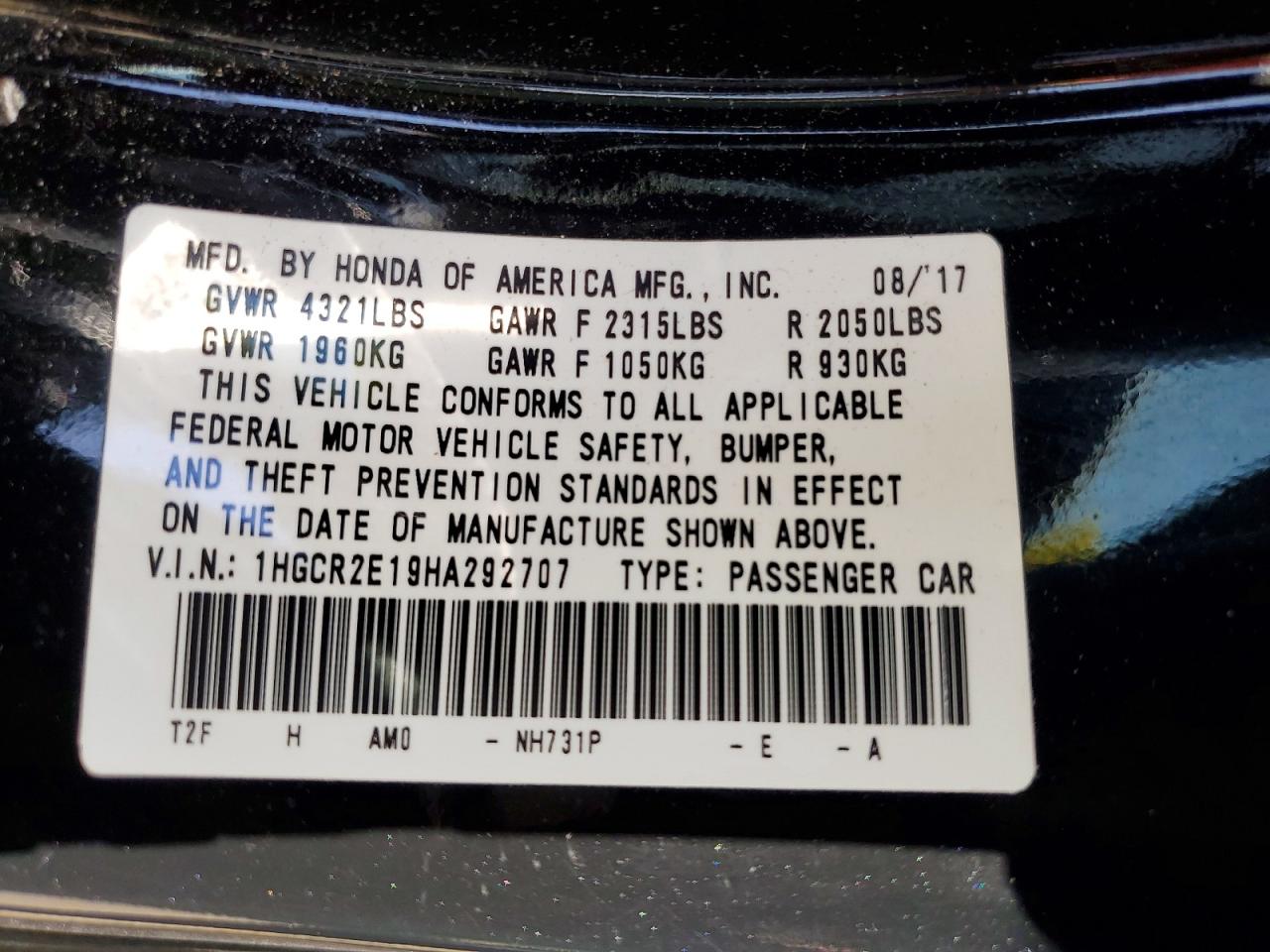 2017 HONDA ACCORD SPORT SPECIAL EDITION photo 37