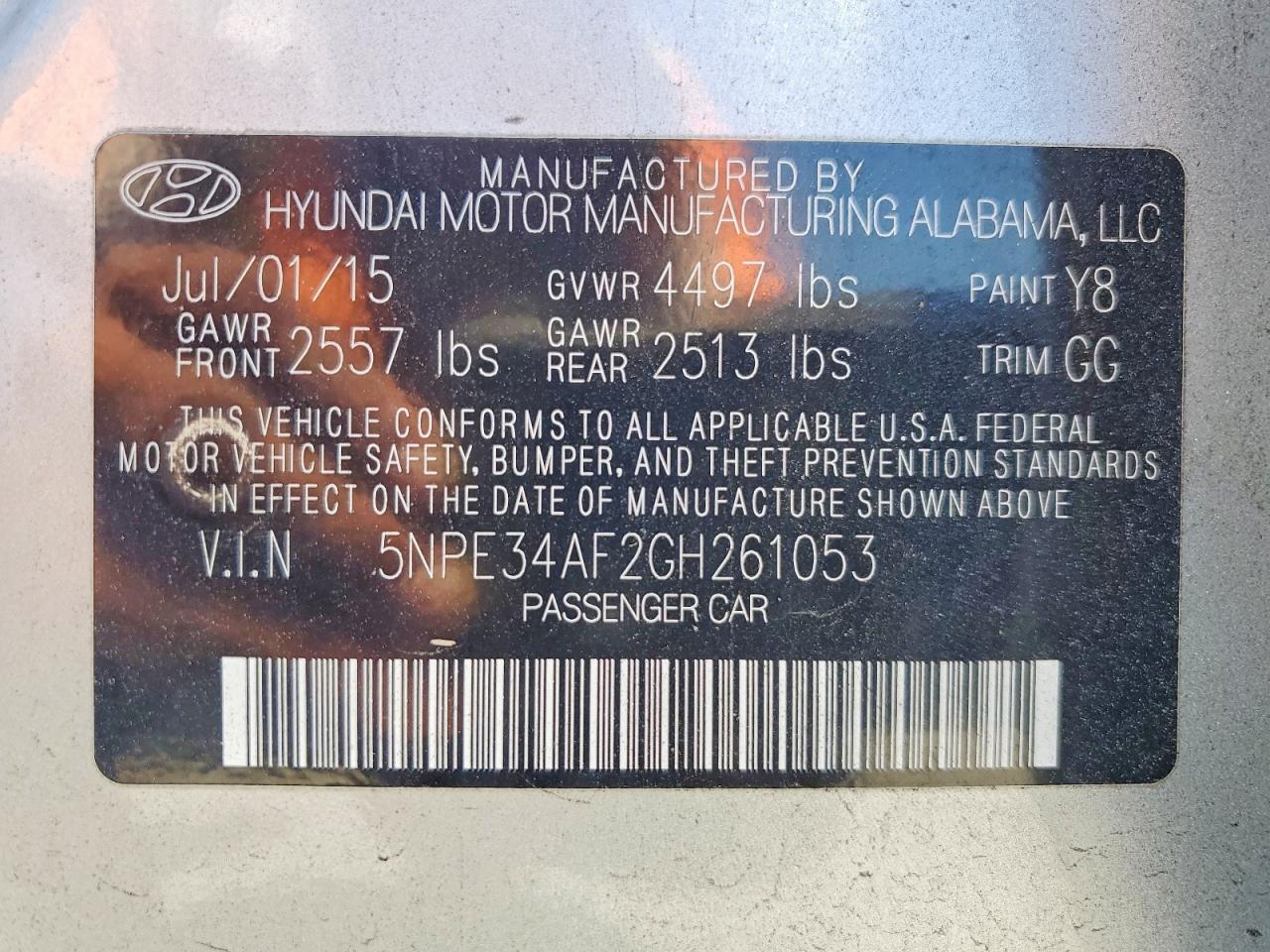 2016 HYUNDAI SONATA SPORT photo 34