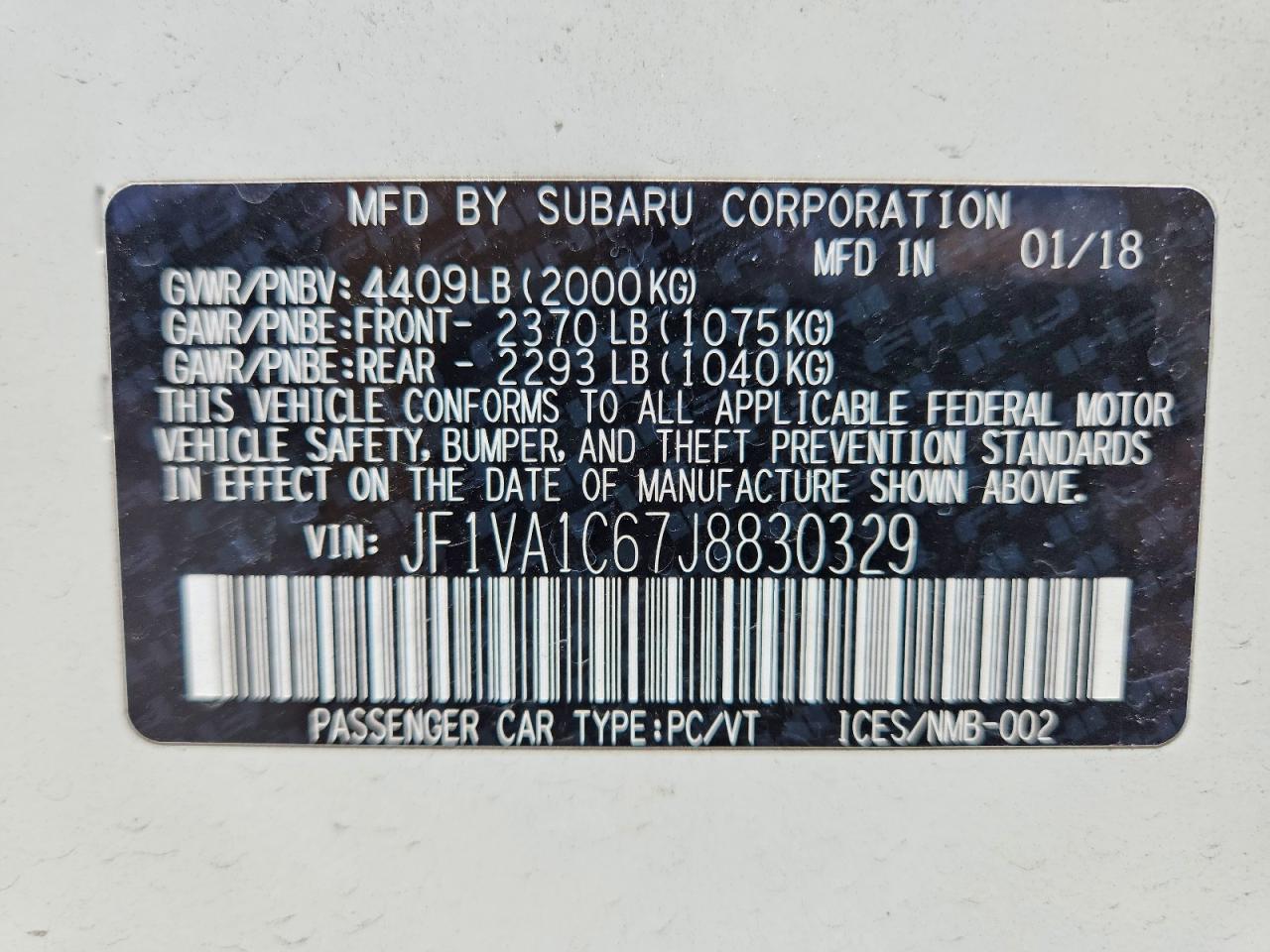 2018 SUBARU WRX PREMIUM photo 37