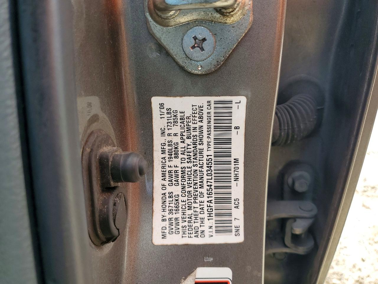 2007 HONDA CIVIC LX photo 34