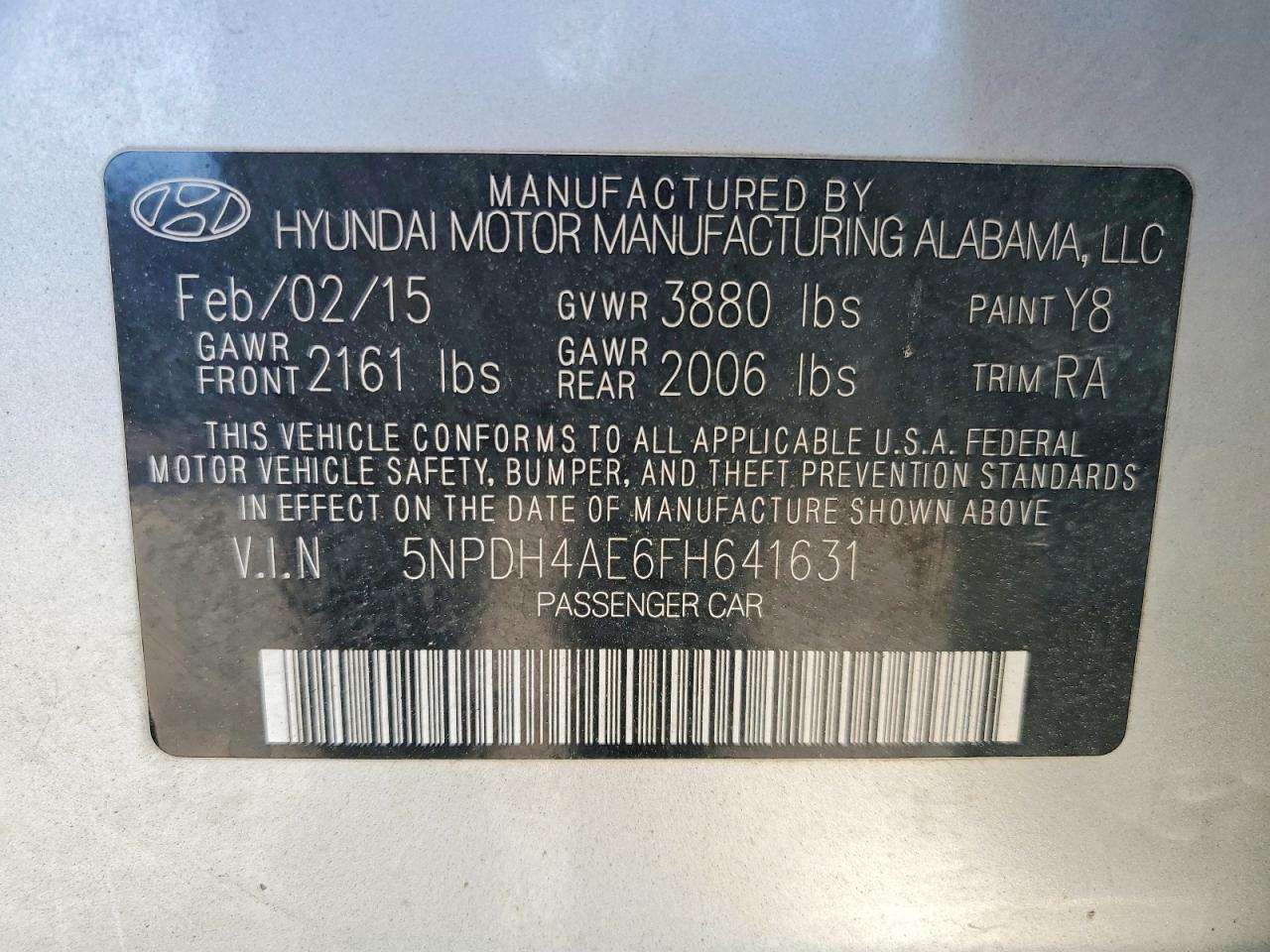 2015 HYUNDAI ELANTRA SE photo 37