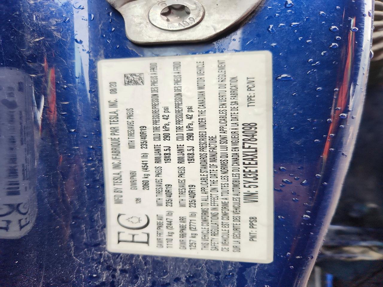 2020 TESLA MODEL 3 photo 23