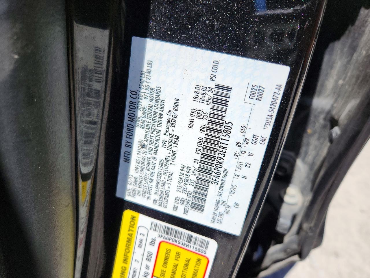 2014 FORD FUSION TITANIUM photo 12