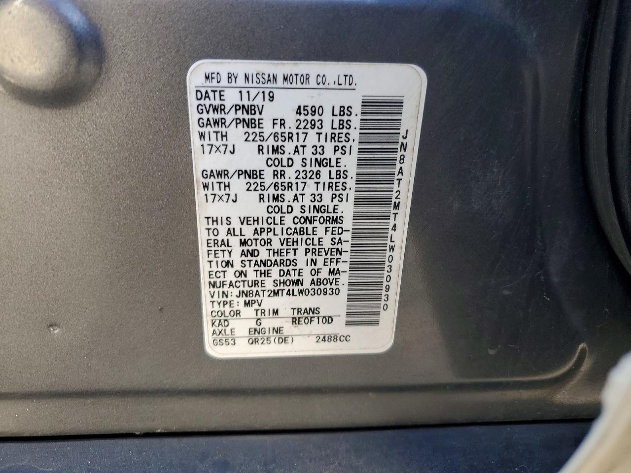 2020 NISSAN ROGUE S photo 37