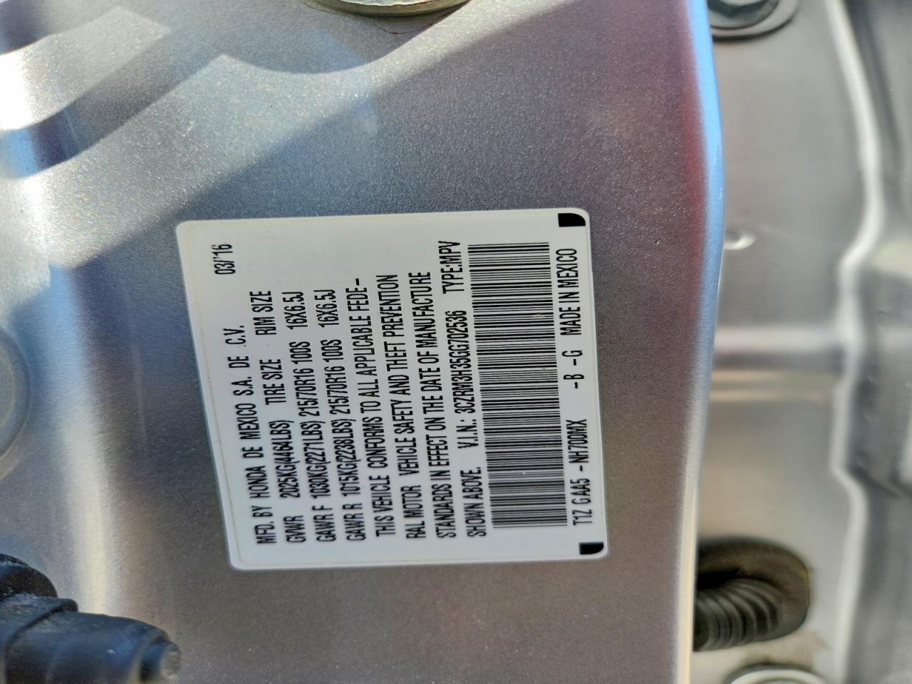 2016 HONDA CR-V LX photo 40