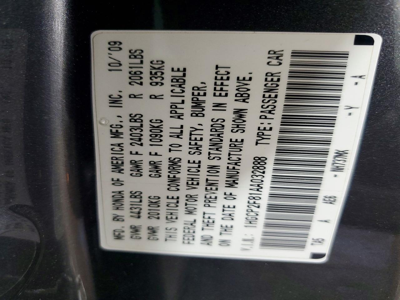 2010 HONDA ACCORD EXL photo 23