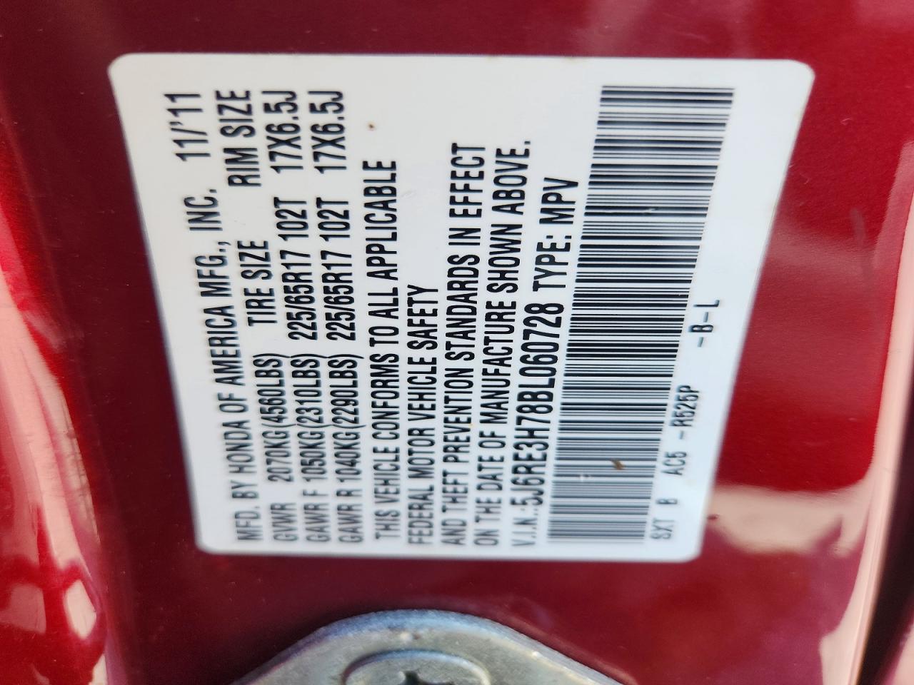 2011 HONDA CR-V EXL photo 40