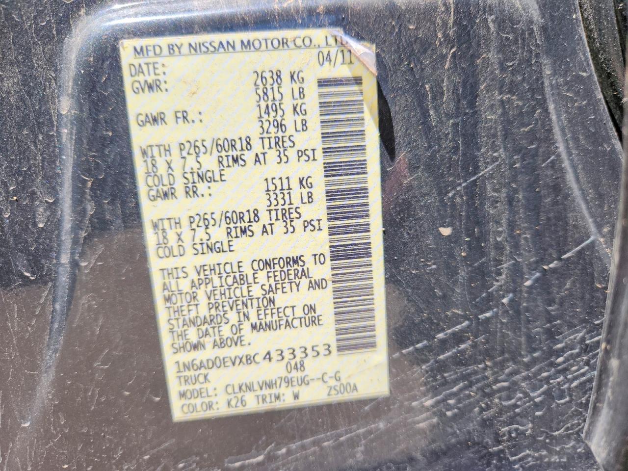 2011 NISSAN FRONTIER S photo 37