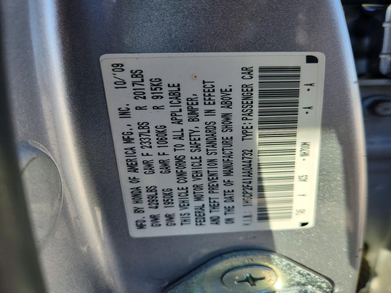 2010 HONDA ACCORD LXP photo 34
