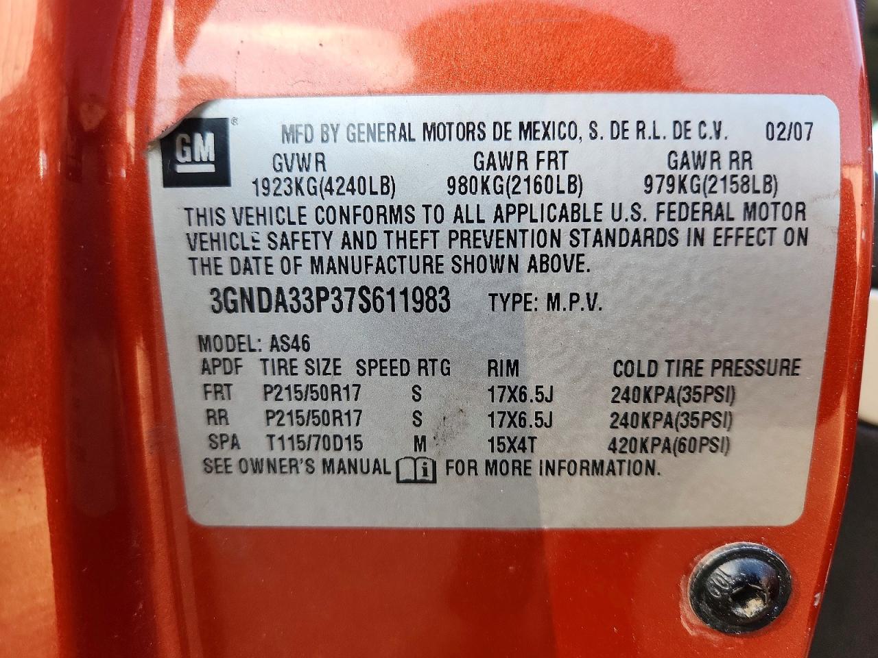 2007 CHEVROLET HHR LT photo 23