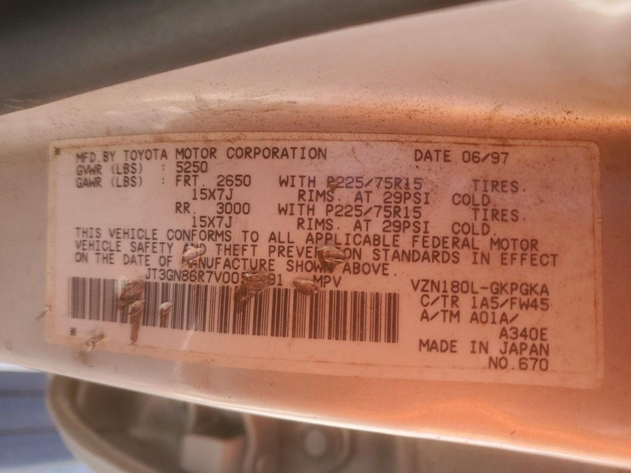 1997 TOYOTA 4RUNNER SR5 photo 27