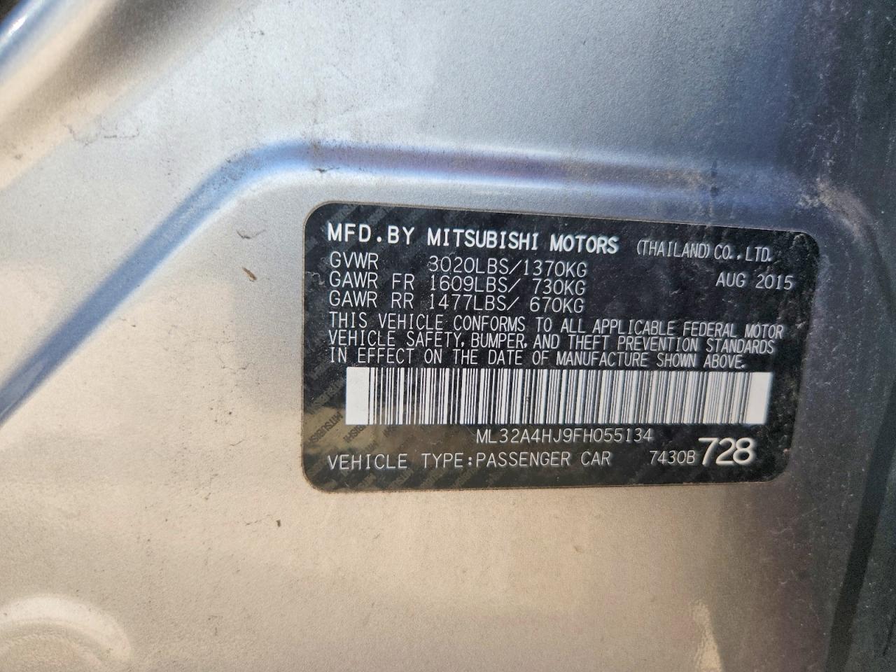 2015 MITSUBISHI MIRAGE ES photo 23