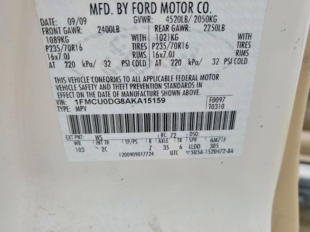 2010 FORD ESCAPE XLT photo 25