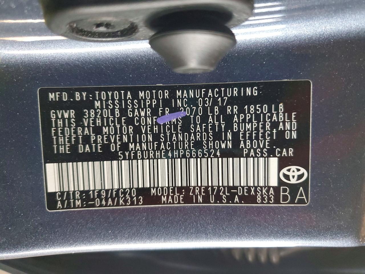 2017 TOYOTA COROLLA SE photo 23