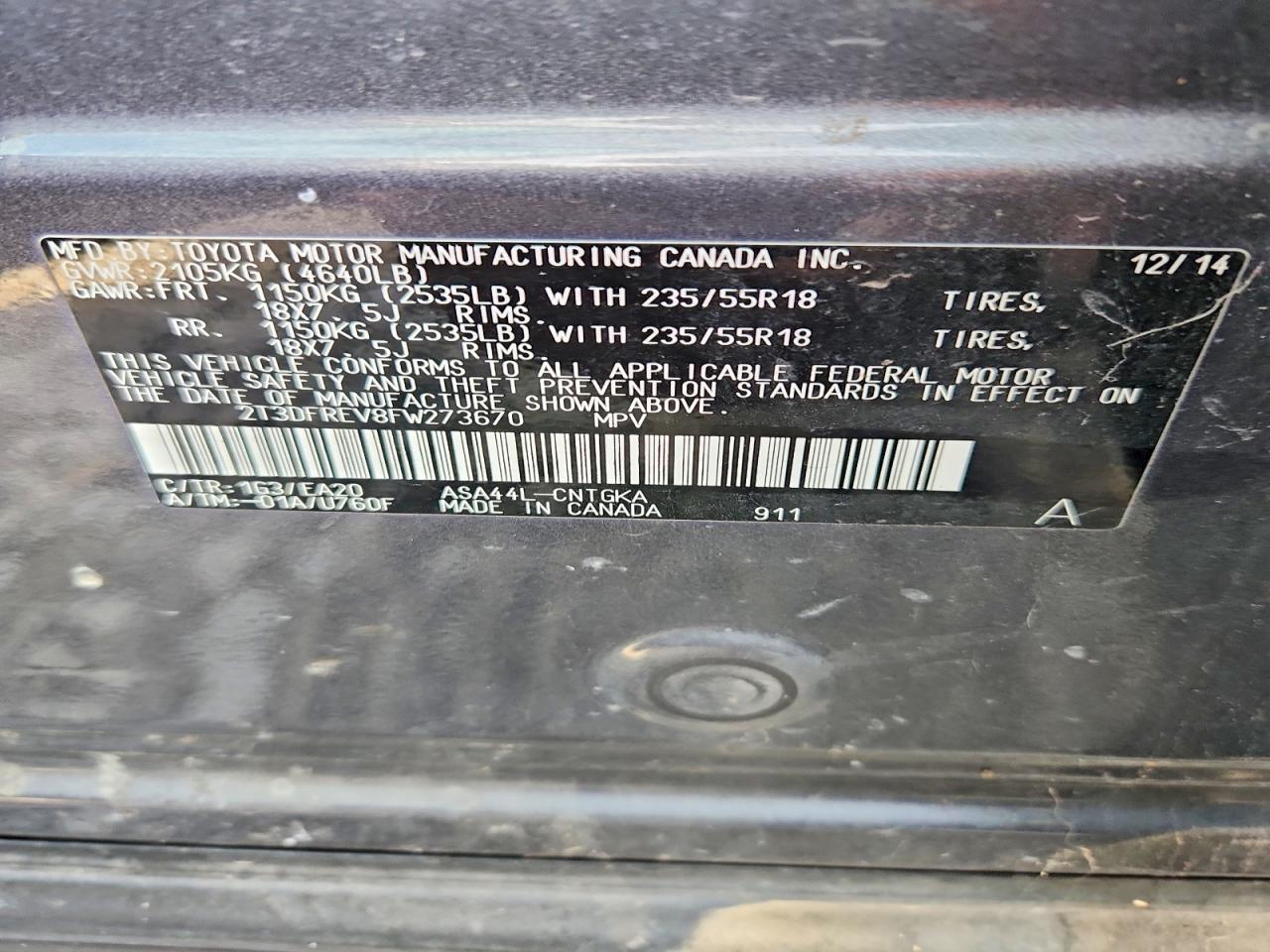 2015 TOYOTA RAV4 LIMITED photo 25