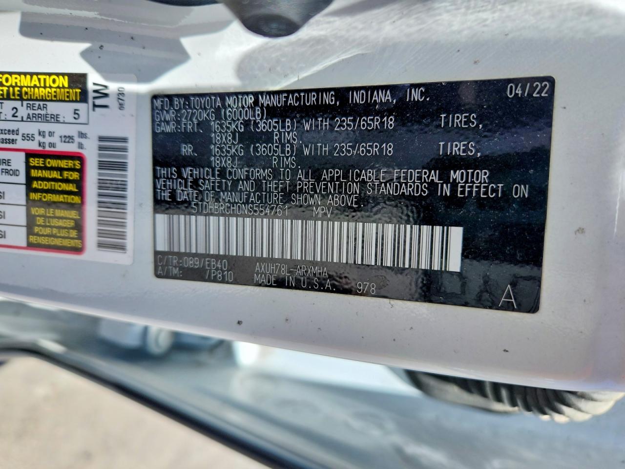 2022 TOYOTA HIGHLANDER HYBRID XLE photo 40