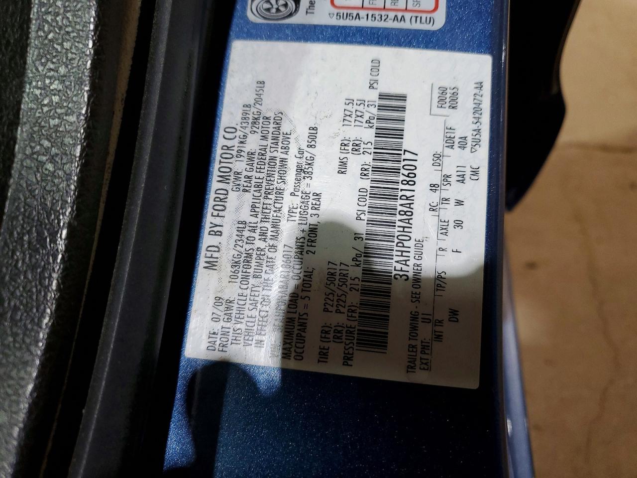 2010 FORD FUSION SE photo 13