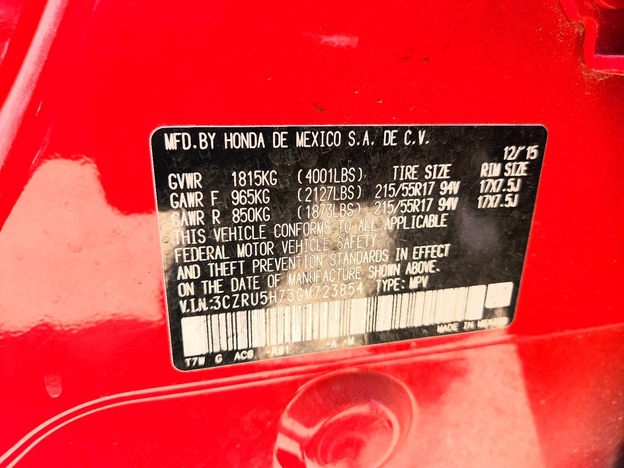 2016 HONDA HR-V EXL photo 25