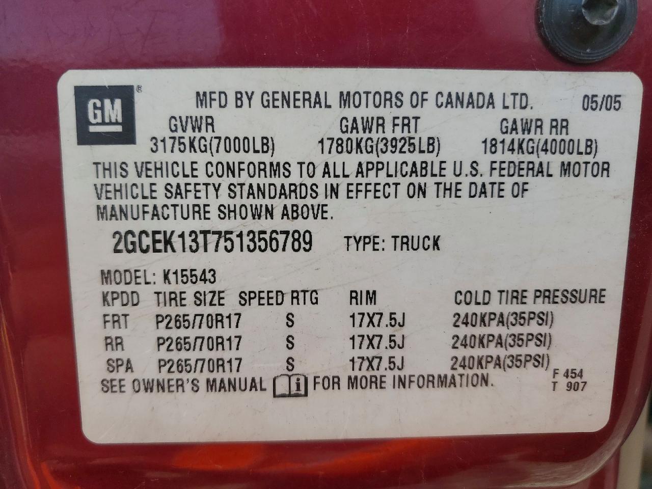 2005 CHEVROLET SILVERADO K1500 photo 34