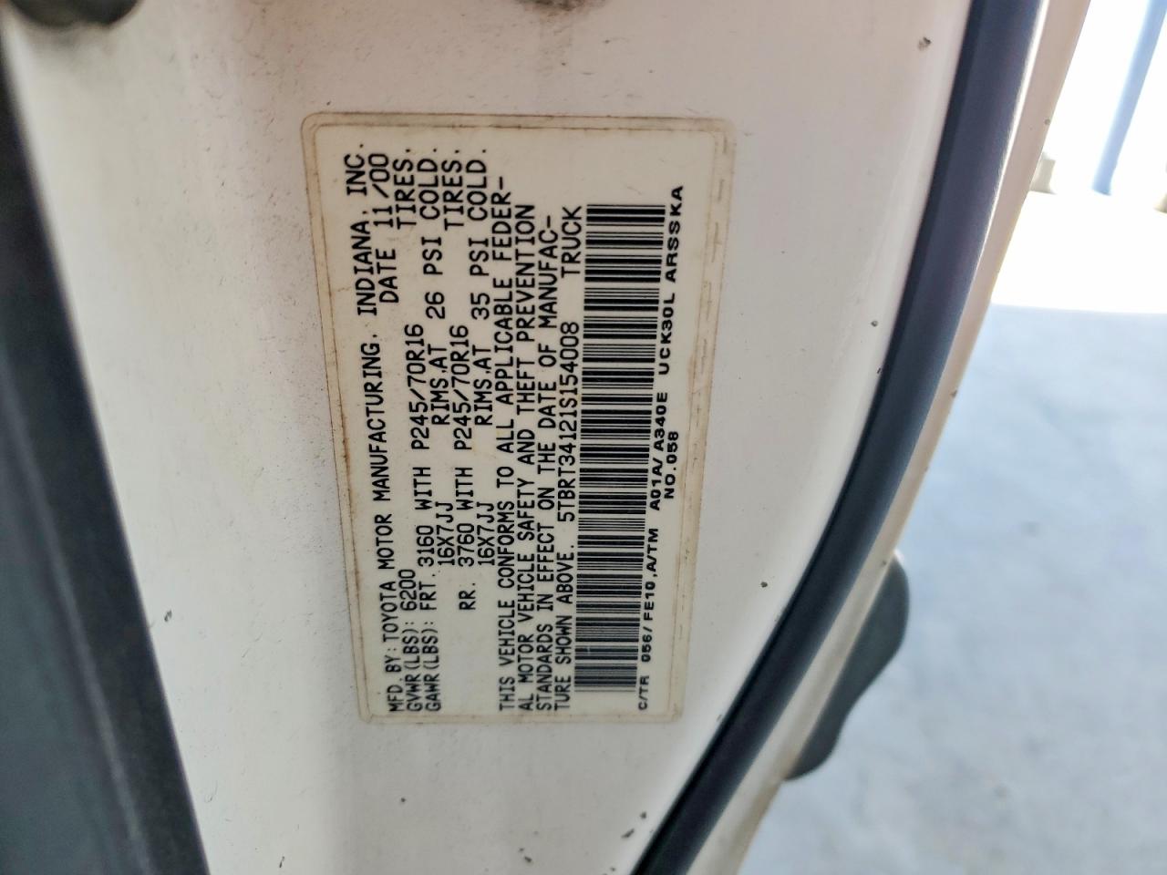 2001 TOYOTA TUNDRA SR5 photo 34