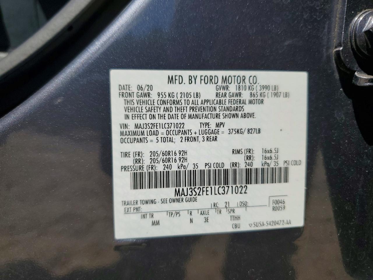 2020 FORD ECOSPORT S photo 34