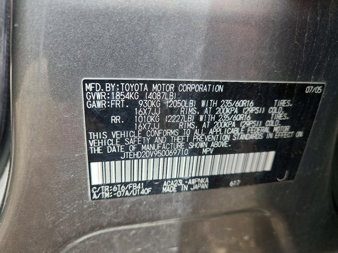 2005 TOYOTA RAV4 BASE photo 13