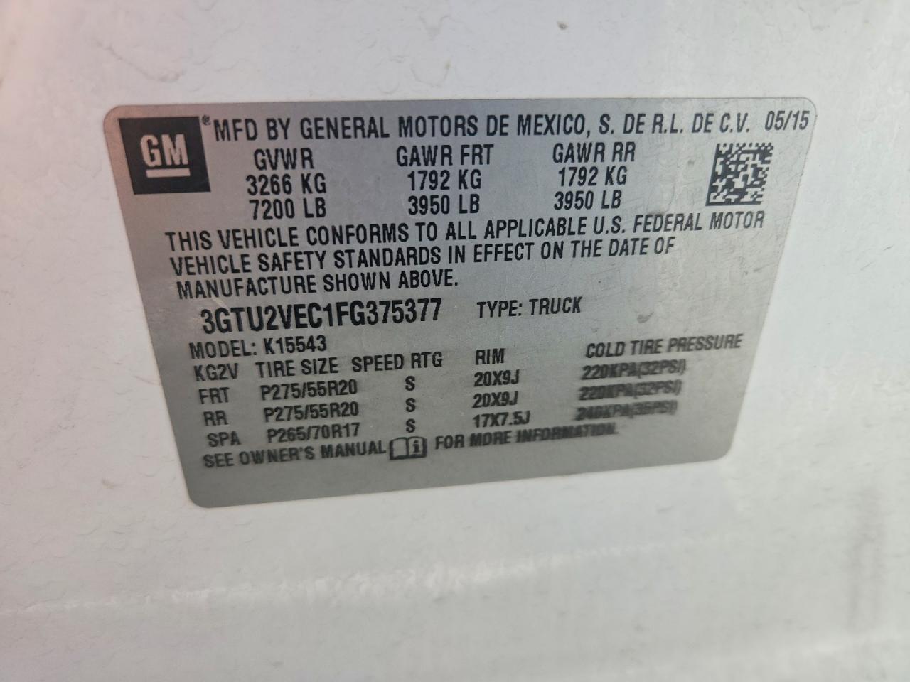 2015 GMC SIERRA K1500 SLT photo 12