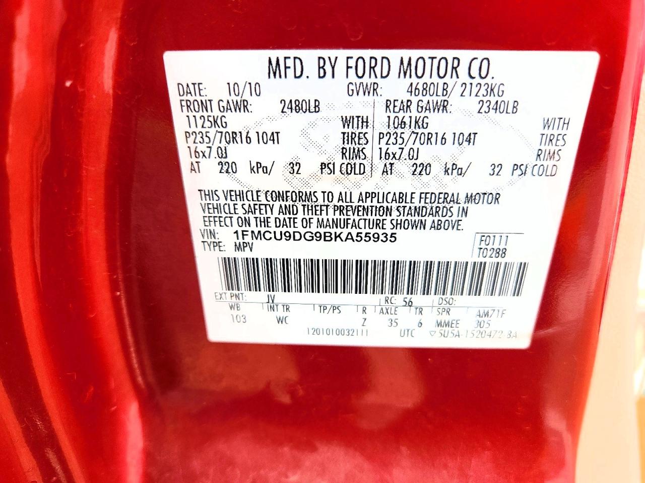 2011 FORD ESCAPE XLT photo 25