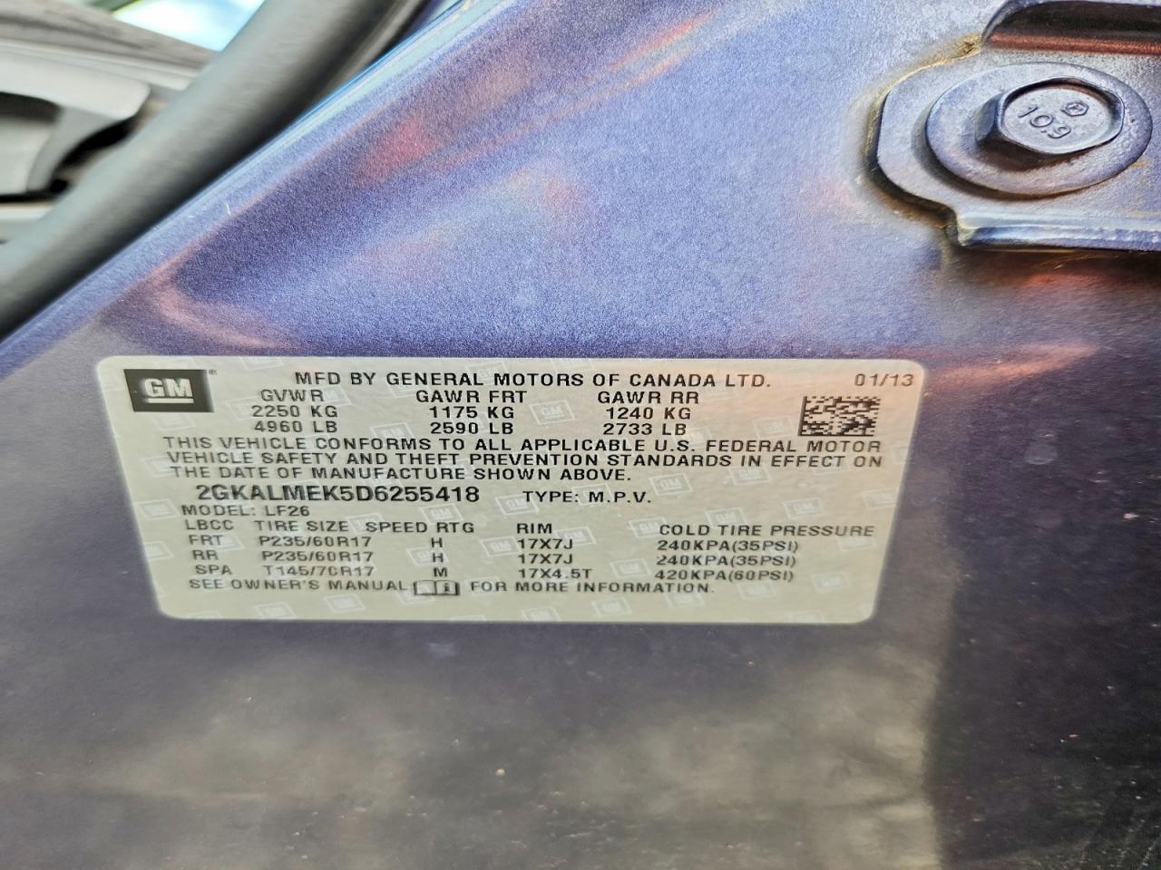 2013 GMC TERRAIN SLE photo 37